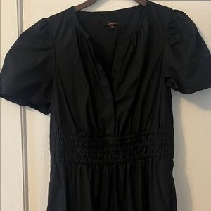 Quince Black Cotton Maxi Dress